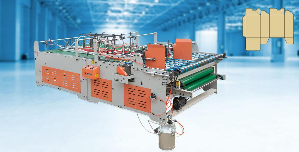 Semi Automatic press type Folder Gluer with lock bottom machine